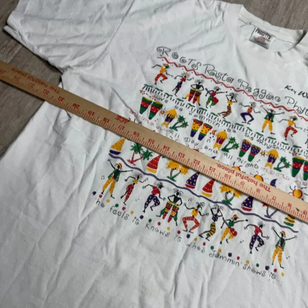 Vintage 90s Singe Stitch Oneita Shirt USA Rasta Reggae Key West Florida XL - Picture 5 of 7